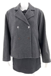 Womens Size Medium Herman Geist Black Soft Short Peacoat Coat Jacket - RealThreads